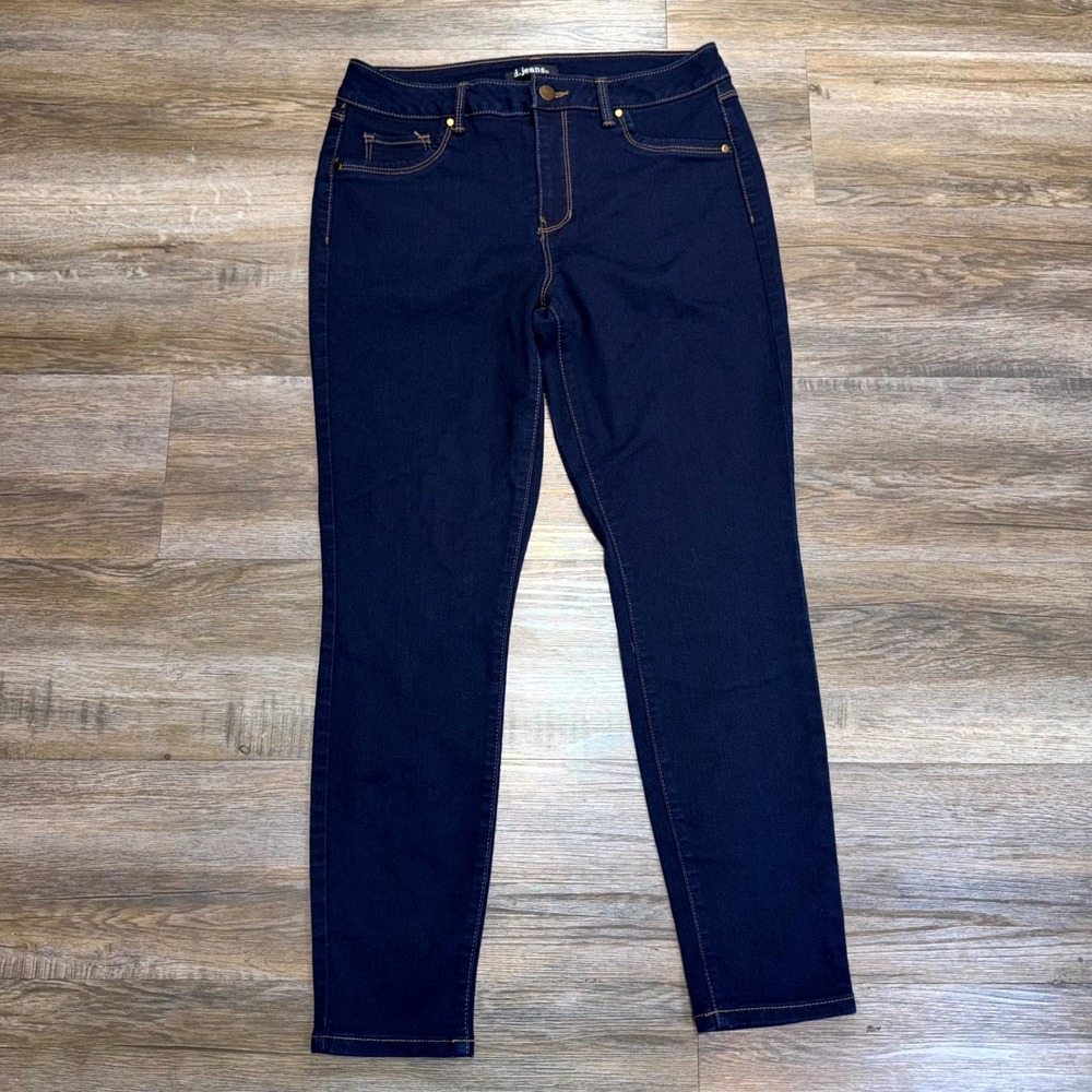 D Jeans Womens 10 Blue Denim Cotton Stretch Skinny Leg Dark Wash Streetwear